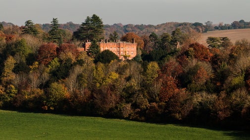 Hughenden in Autumn surrounded by trees, Buckinghamshire